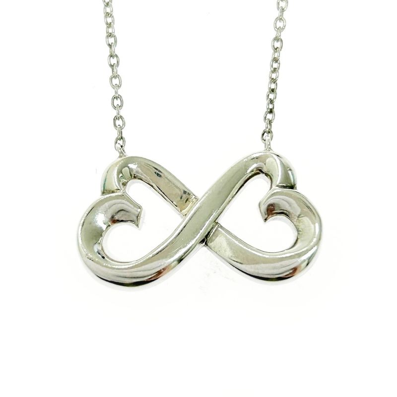 Tiffany & Co Silver Double Loving Heart Necklace 4.4g 925 Engraved 460479