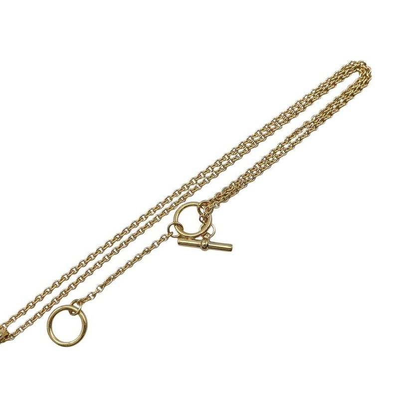 Hermes Necklace Pendant Mini Maillon PM H100053fed3 Cles Beige Gold Hardware