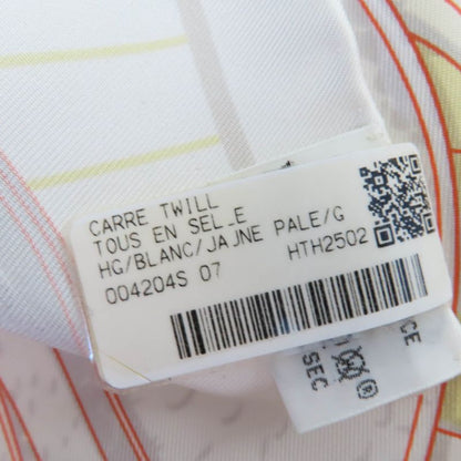 Hermes 2025 Carre Geant Carre 90 All In The Saddle 100% Silk White/jeanne