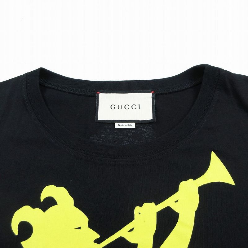 Gucci 492347 Xjald Chateau Marmont Print T-Shirt Short Sleeve Black Size XS