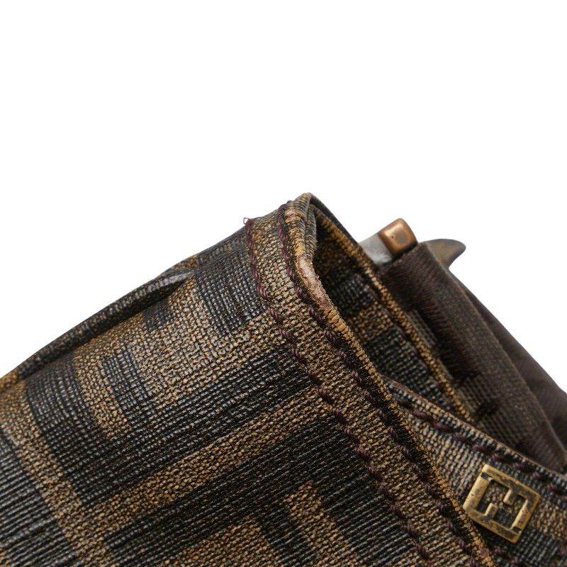 Fendi Zucca Crossbody Shoulder Bag 7va247 Khaki Brown PVC Leather Women Fendi