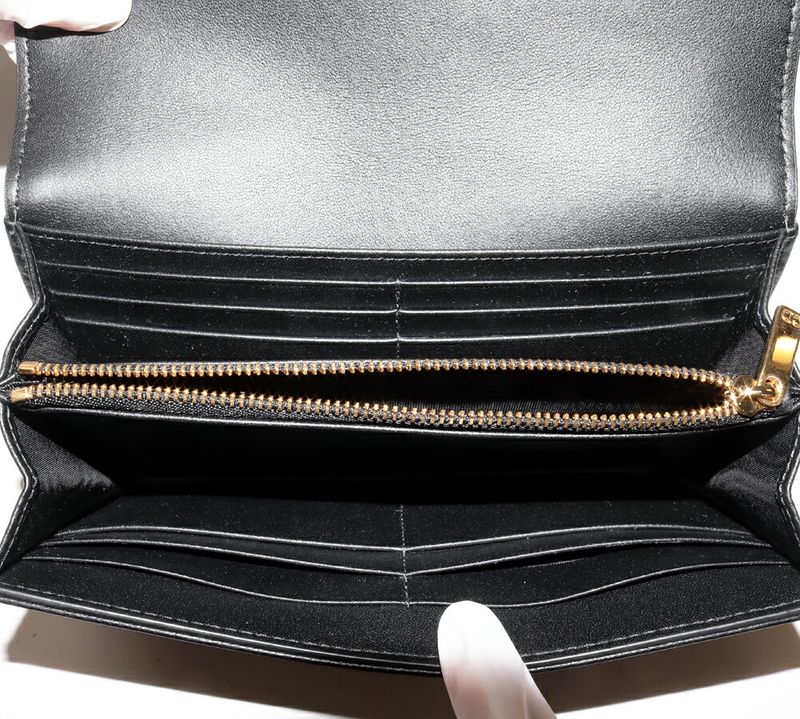 Dior Long Wallet With Coin Purse Diorskaro Orchid Flap Long Wallet Calf Black