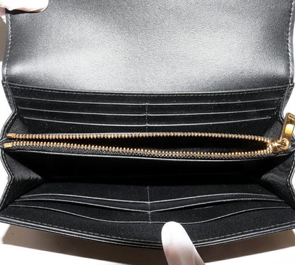 Dior Long Wallet With Coin Purse Diorskaro Orchid Flap Long Wallet Calf Black