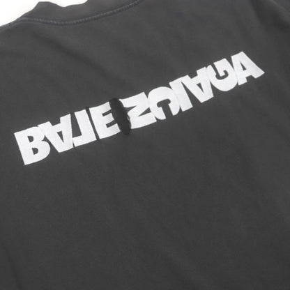 Balenciaga 675016 Unifit Turning Logo Oversized Damaged Crew Neck Short Sleeve