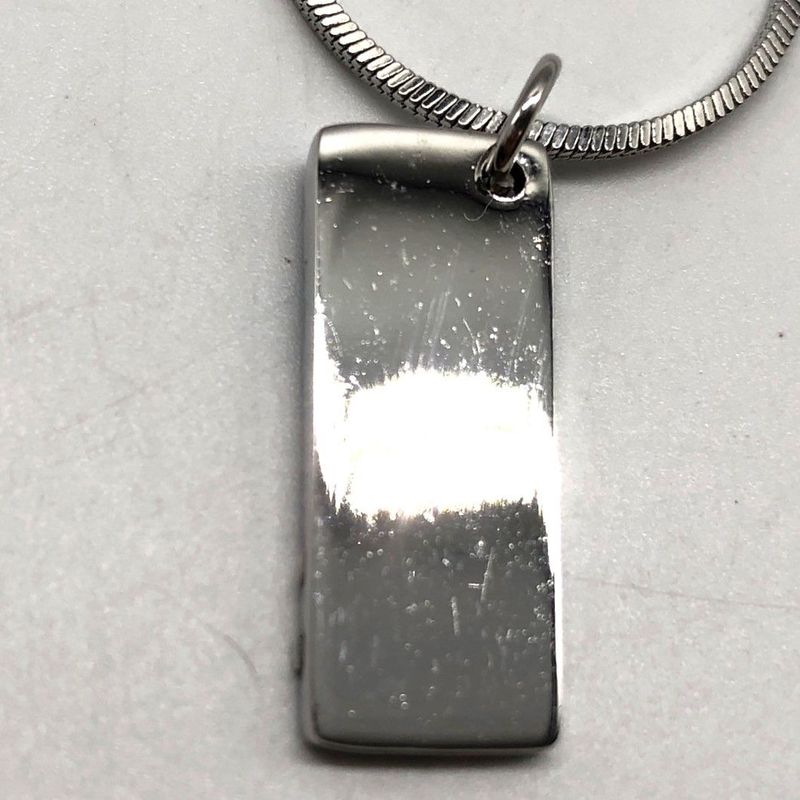 Christian Dior Trotter Plate Necklace Silver Blue Ladies Accessories Used 006389