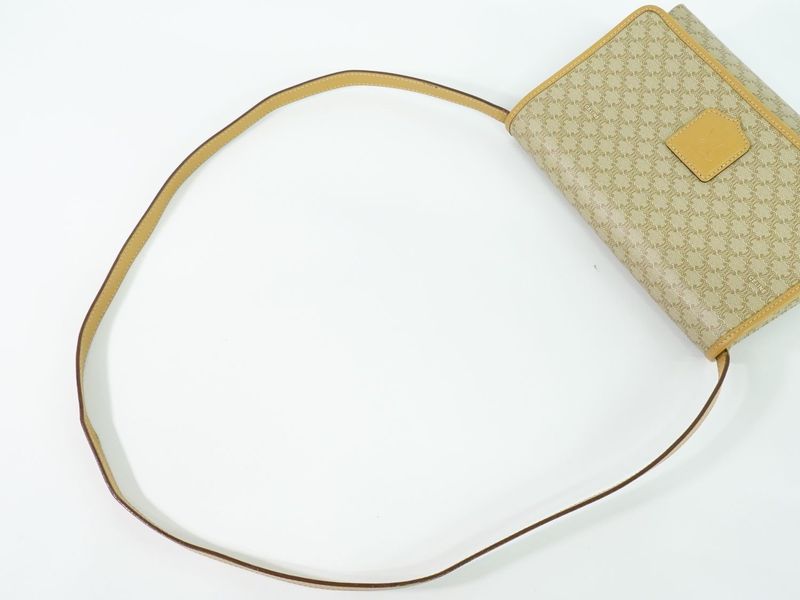 Authentic Celine Macadam Shoulder Bag Pochette PVC Beige Macadam Bag Pre-owned