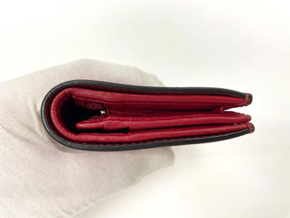 Gucci Animalier Taiga Head Leather Compact Wallet 453169 Red Made In Italy