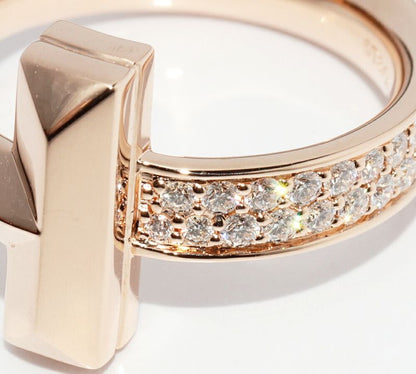 Tiffany & Co Ring 18K Pink Gold Diamond 021ct T One Ring Width 45mm (018in)
