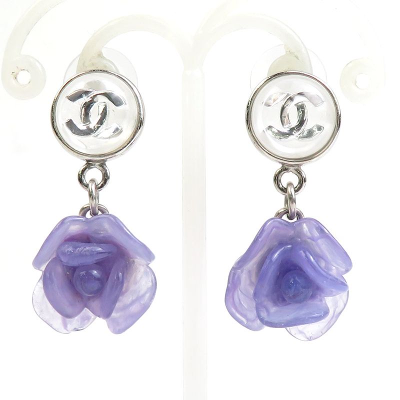 Chanel Earrings Coco Mark Camellia