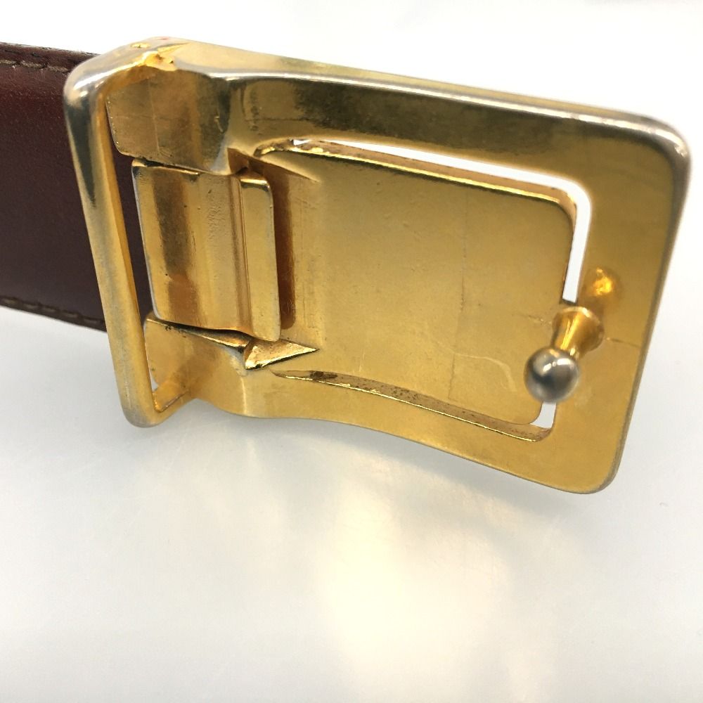 Fendi Sas Buckle Logo Leather Belt Vintage 250-70077 Black X Brown