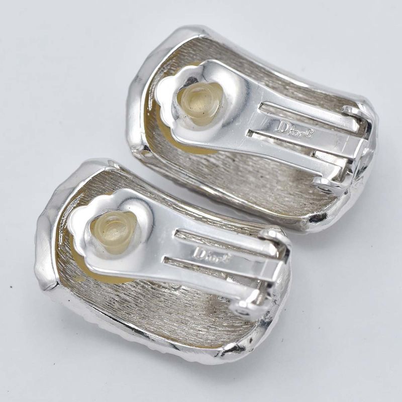 Christian DIOR Earring Trotter Silver Color Accessories Ladies With Box H1744
