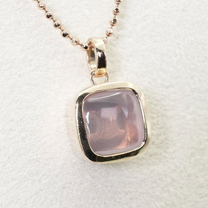 Celine Rose Quartz Silver Necklace Triomphe 24-5781s