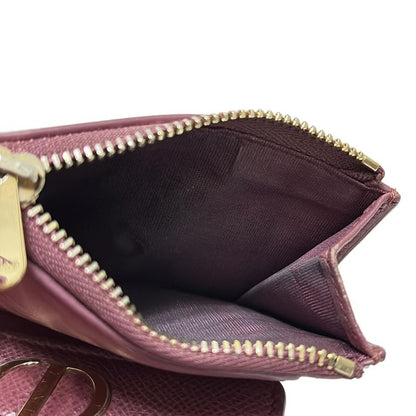 Dior/christian Dior 30 Montaigne Lotus Wallet Bordeaux Leather