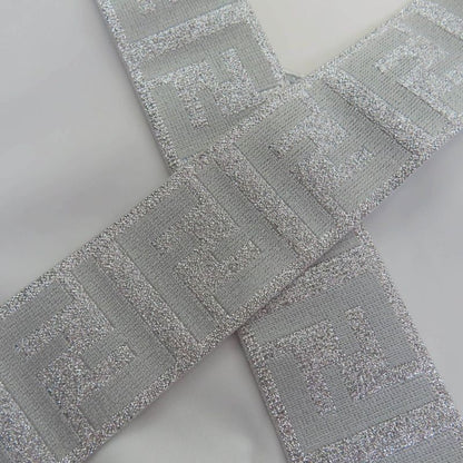 Fendi Faf119 Zucca Pattern FF Logo Tank Top Silver 40 Genuine