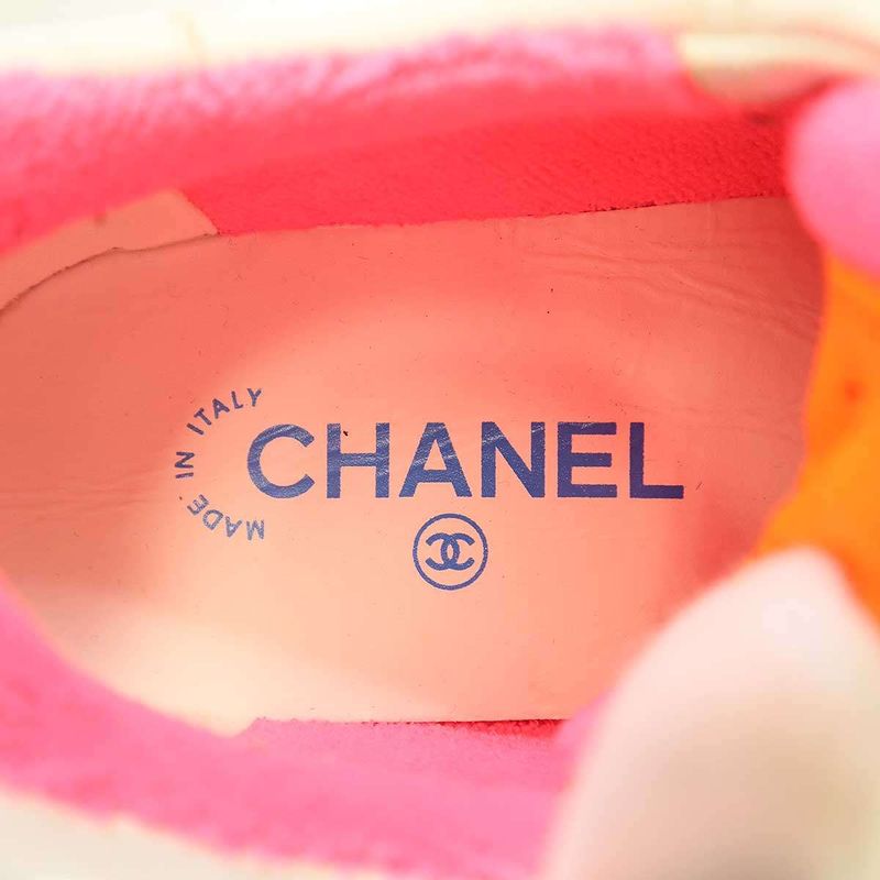 Chanel Logo Patch Low Cut Sneakers G35934 White 37