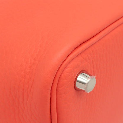 Hermes Handbag Picotin Lock PM Taurillon Clemence Orange Field Silver Hardware