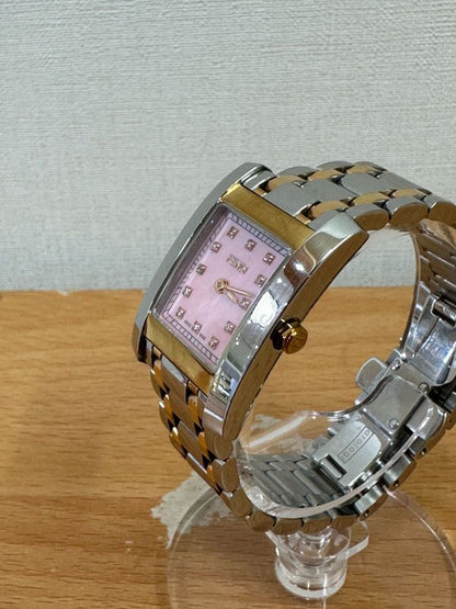 Fendi 7000l Quartz Watch Shell Dial Diamonds Working A25-2017
