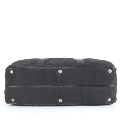 Prada Tessuto Nylon Triangle Logo Leather Boston Bag Business Travel Tote