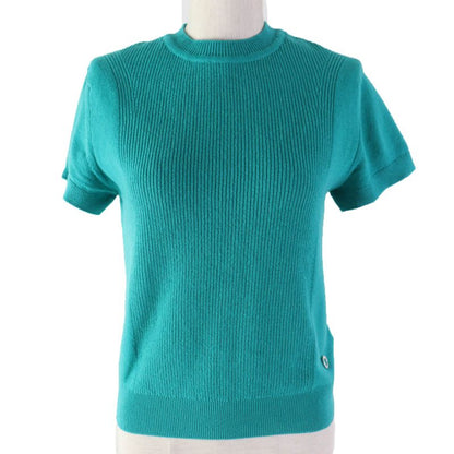 Hermes 2024 100% Cashmere Short Sleeves Short-sleeved Knit Green Tone 36 Made