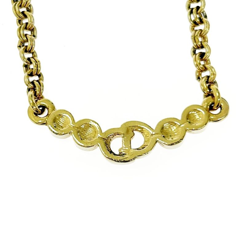 Christian Dior GP Rhinestone CD Logo Necklace Women 376415 Necklace