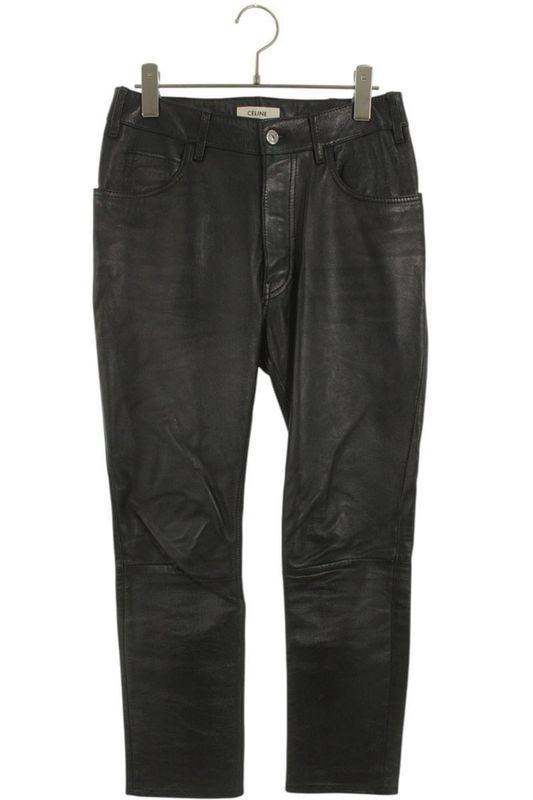 Celine 2g300280d Soft Lambskin Leather Long Pants Men's 44