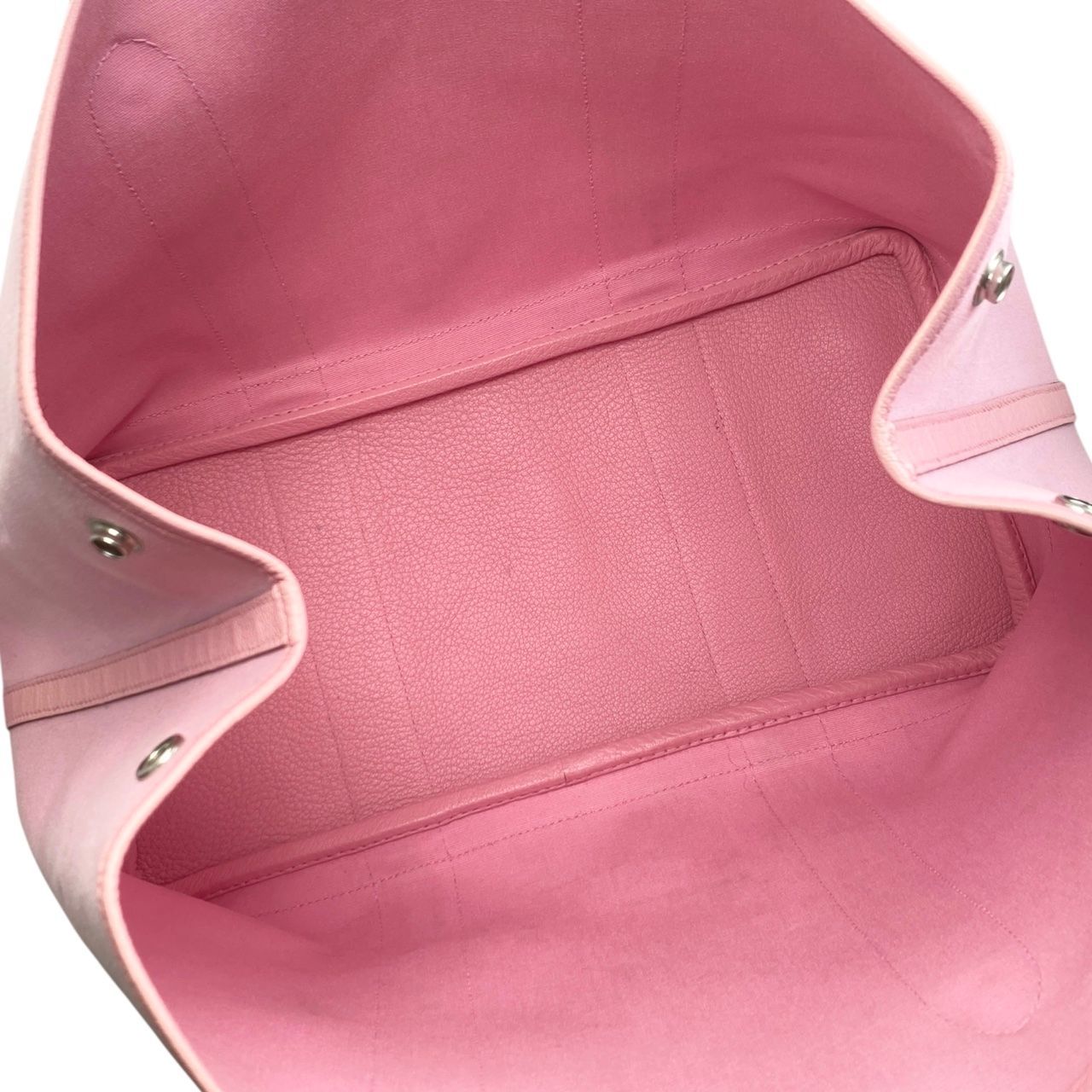 Hermes Tote Bag Garden Party PM Engraved □M Negonda Toile Offiche Pink Hermes