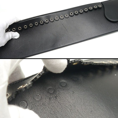 Dior Saddle Belt Waist Mark Leather Black *worn