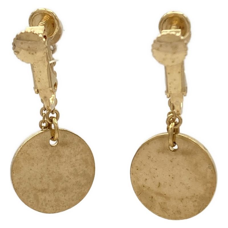Dior/christian Dior Earrings - Gold And Clear Dior Motif