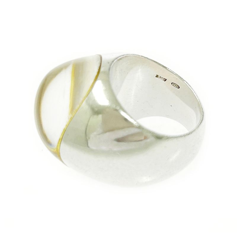 Gucci Silver Stone Ring 32.3g 925 Engraving 459236 Ring with Box