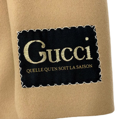 Gucci Single Breasted Coat Outer Chester Long Wool Beige Black