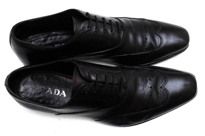Prada Shoes Business Shoes Business Men Leather Genuine Black 073 Medallion