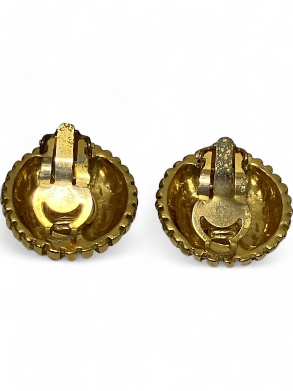 Chanel 1970-80's Coco Mark Circle Earrings Ladies Gold