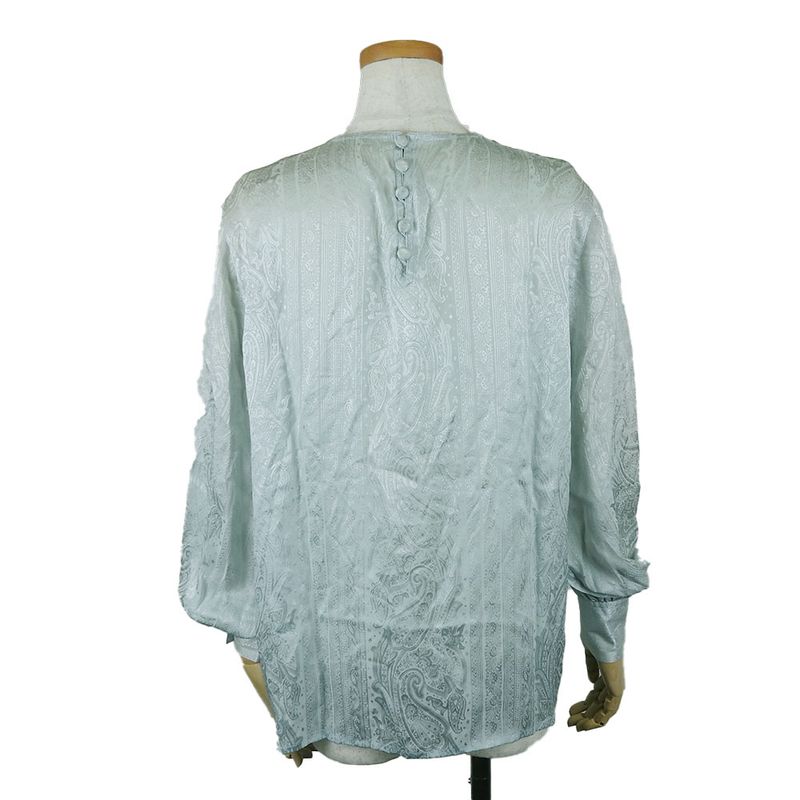 Christian Dior Blouse M Silk Mint Green Long Sleeve Total Apparel Women