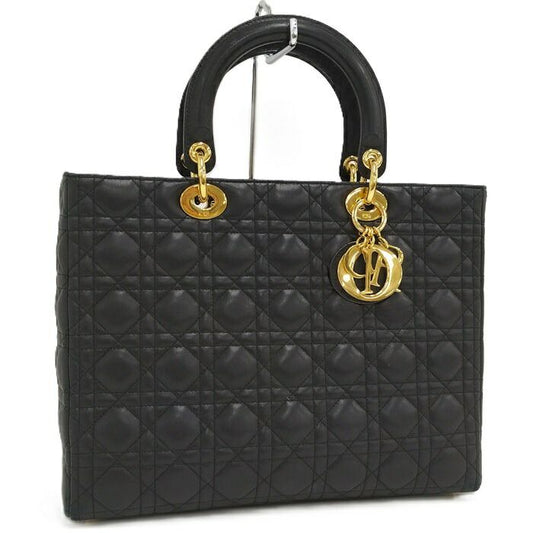 Christian Dior Lady Dior Large Handbag Cannage Leather Black