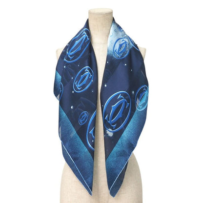 Cartier Scarf Double C Logo All Over Total Silk Large Shawl Scarf 20251015