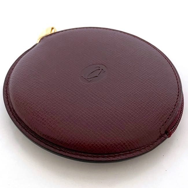 Cartier Coin Case Ec22892 Bordeaux Must Excellent Condition Coin Purse