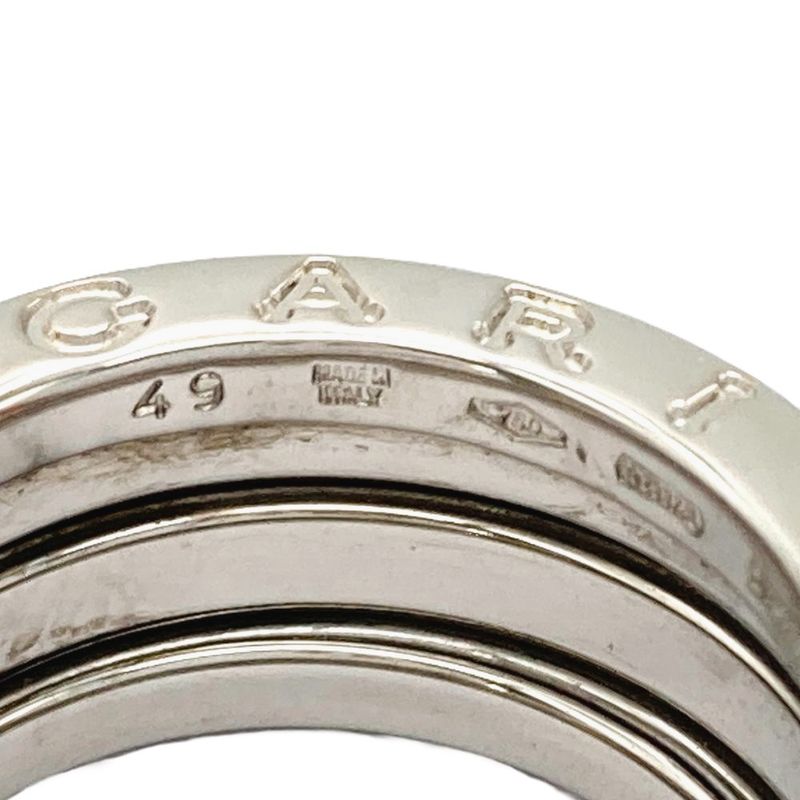 Bulgari Bvlgari B-zero1 2 Band Ring #49 18K White Gold 84g White Togo Old