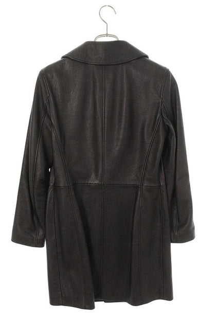 Saint Laurent Paris 405241 Y5mq2 Leather Coat Women 36