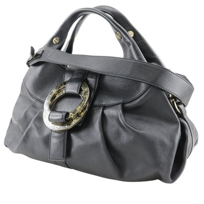 Bvlgari Chandra 2WAY Shoulder Leather Black Women's Handbag