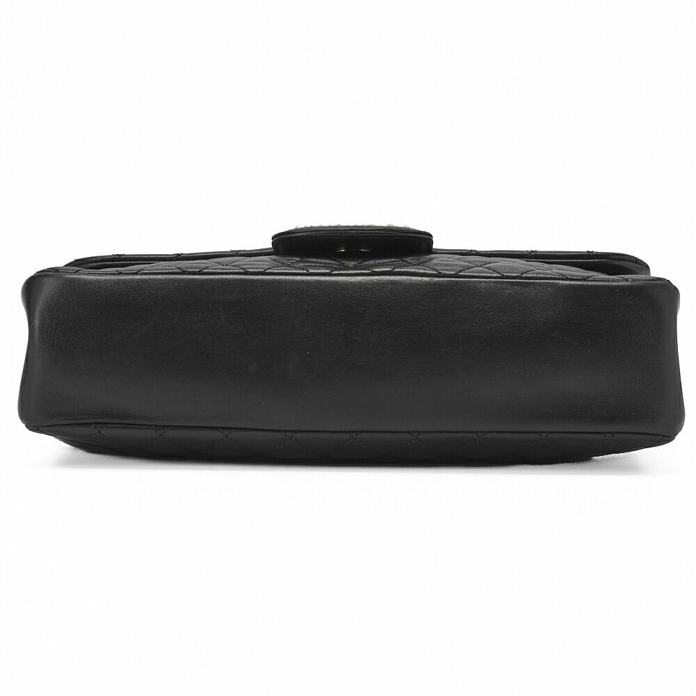 Chanel Shoulder Bag Matelasse Pearl Coco Mark Chain Shoulder Lambskin Black