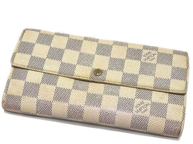 Louis Vuitton Women's Long Wallet N61735 Damier Azure Portefeuille Sarah Medium