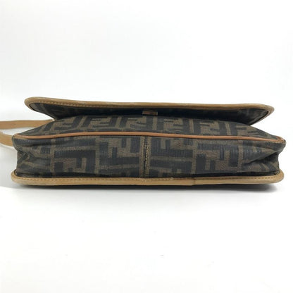 Fendi Shoulder Bag Zucca Logo Pvc/leather Brown