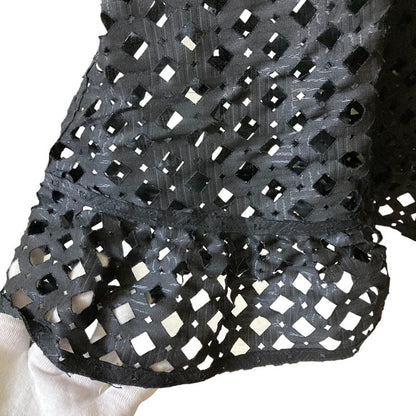 Good Fendi Short Sleeve Cutwork Shirt Blouse Size 40 Black Ladies Used