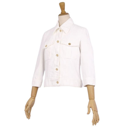 Celine Jacket Denim Jacket Seventh Sleeve White Deni
