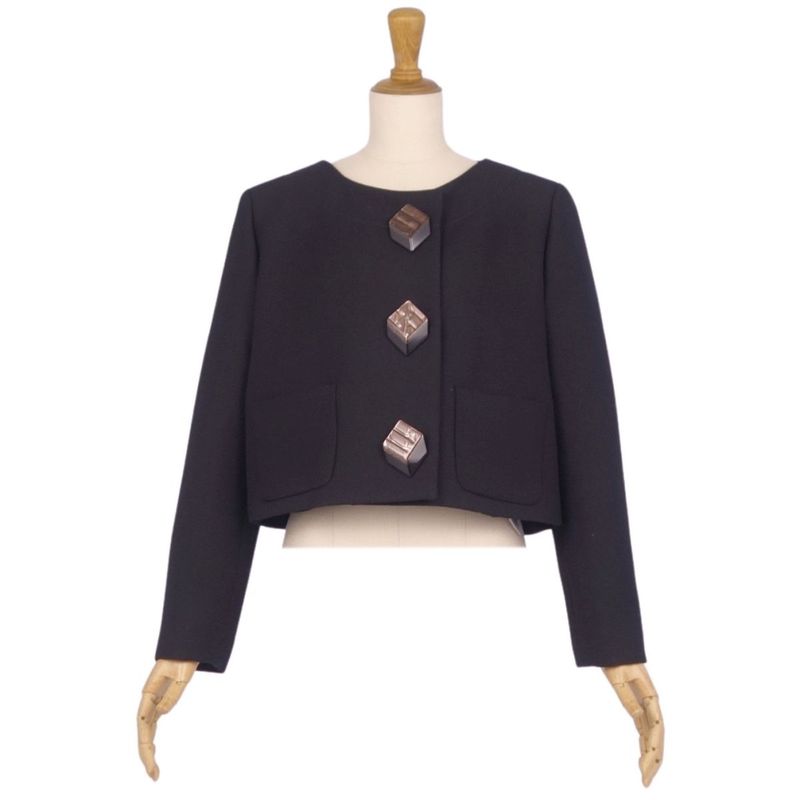 Gucci Jacket Collarless Wool Gabardine Outerwear
