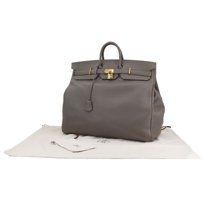 Hermes Haut  Courroies HAC 55 Personal SPO Togo Ethan Hand Bag Stamped D Gold