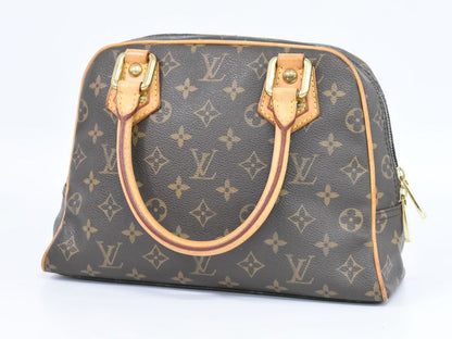 Authentic Louis Vuitton LV Manhattan PM Monogram Handbag Brown M40026 Manhattan