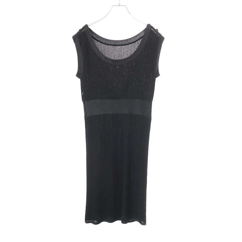 Chanel Sleeveless Dress P37549k02416 Black 42