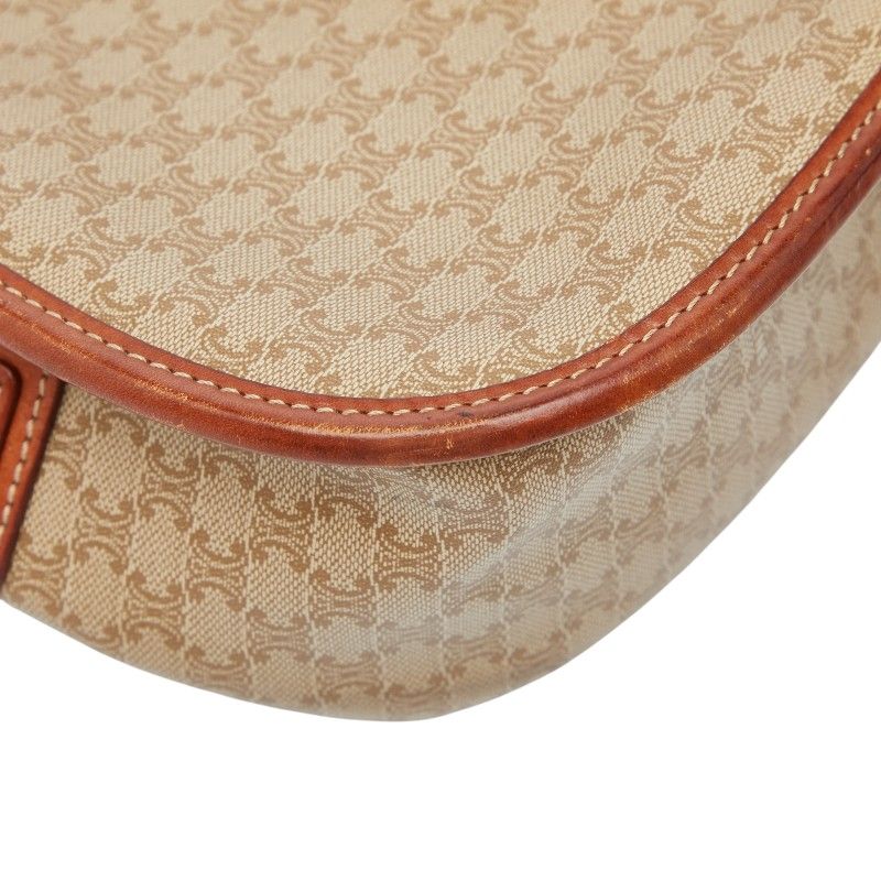 Celine Macadam Star Ball Beige Brown PVC Leather Women's Celine