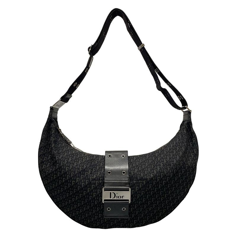 Dior/christian Dior Shoulder Bag Street Chictrotter Black And Gray Leather